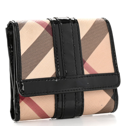Burberry Patent Nova Check Wallet Black 3 of 13