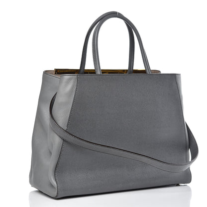 Fendi Vitello Elite Flamingo Regular 2Jours Tote Grigio Grigio Chiaro 3 of 16