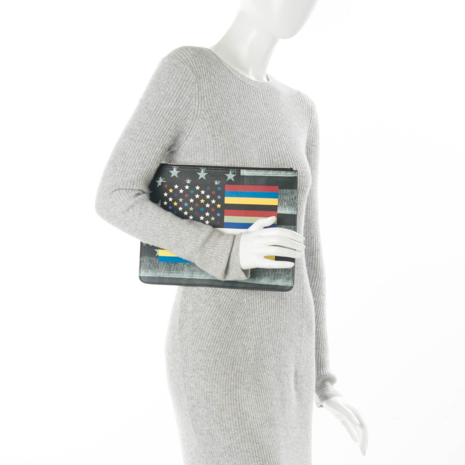 Givenchy Lambskin Flag Print Zip Pouch Multicolor 2 of 8