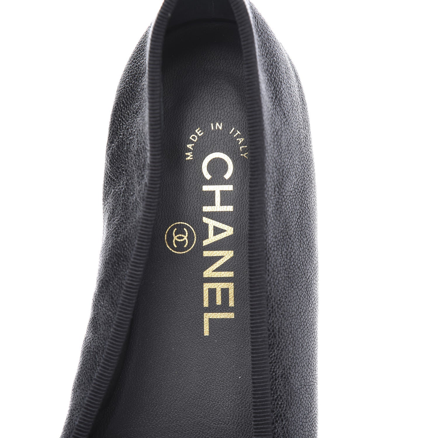 Chanel Caviar CC Cap Toe Ballerina Flats 36 Black 7 of 11