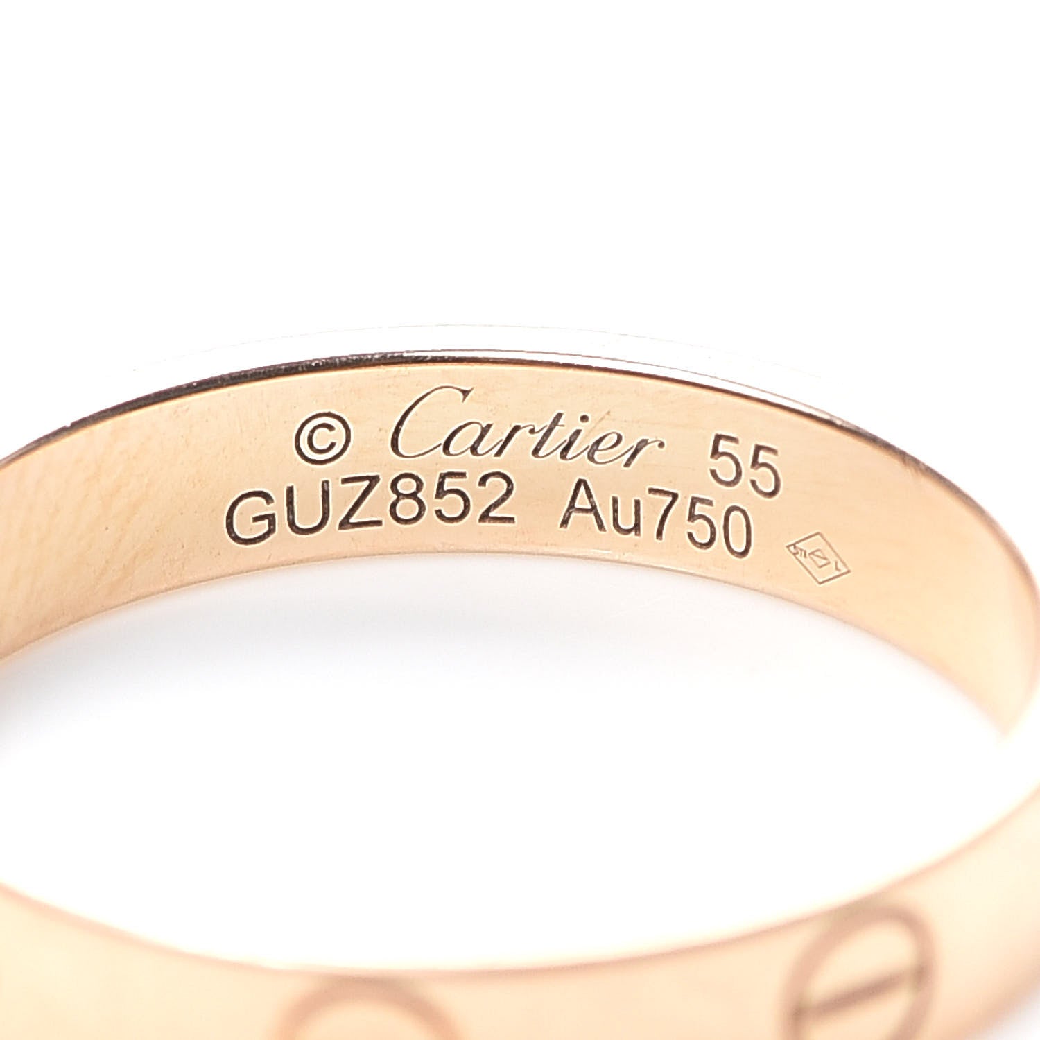 Cartier 18K Pink Gold 3.5mm LOVE Wedding Band Ring 55 7.25 4 of 6