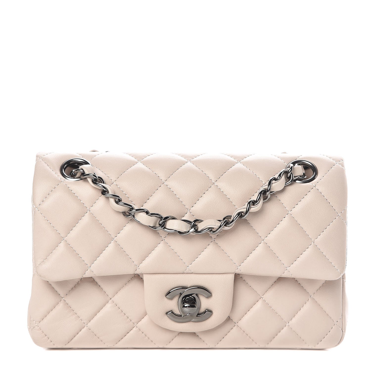 Chanel Lambskin Quilted Mini Rectangular Flap Light Beige 1 of 16