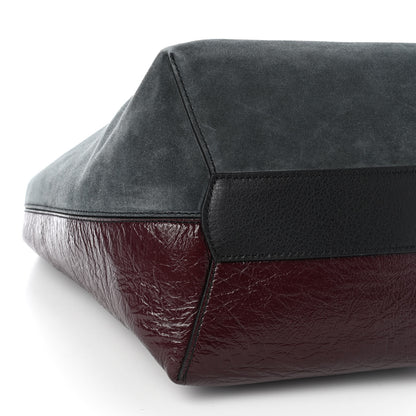Givenchy Suede Crinkled Patent Deerskin Medium GV Bucket Bag Aubergine Graphite 6 of 7