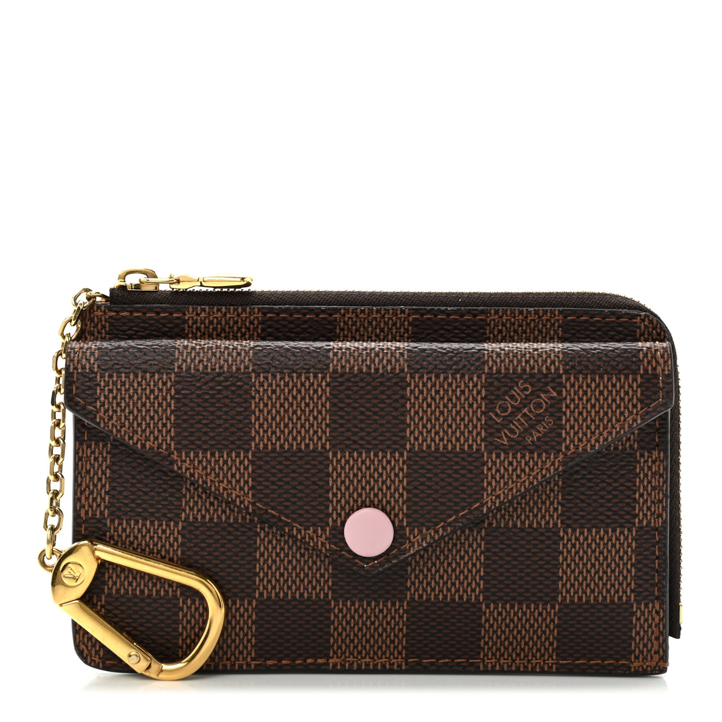 Damier Ebene Recto Verso Card Holder Rose Ballerine