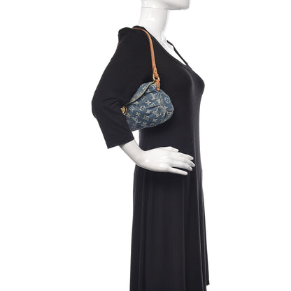 Louis Vuitton Monogram Denim Mini Pleaty Blue 2 of 11