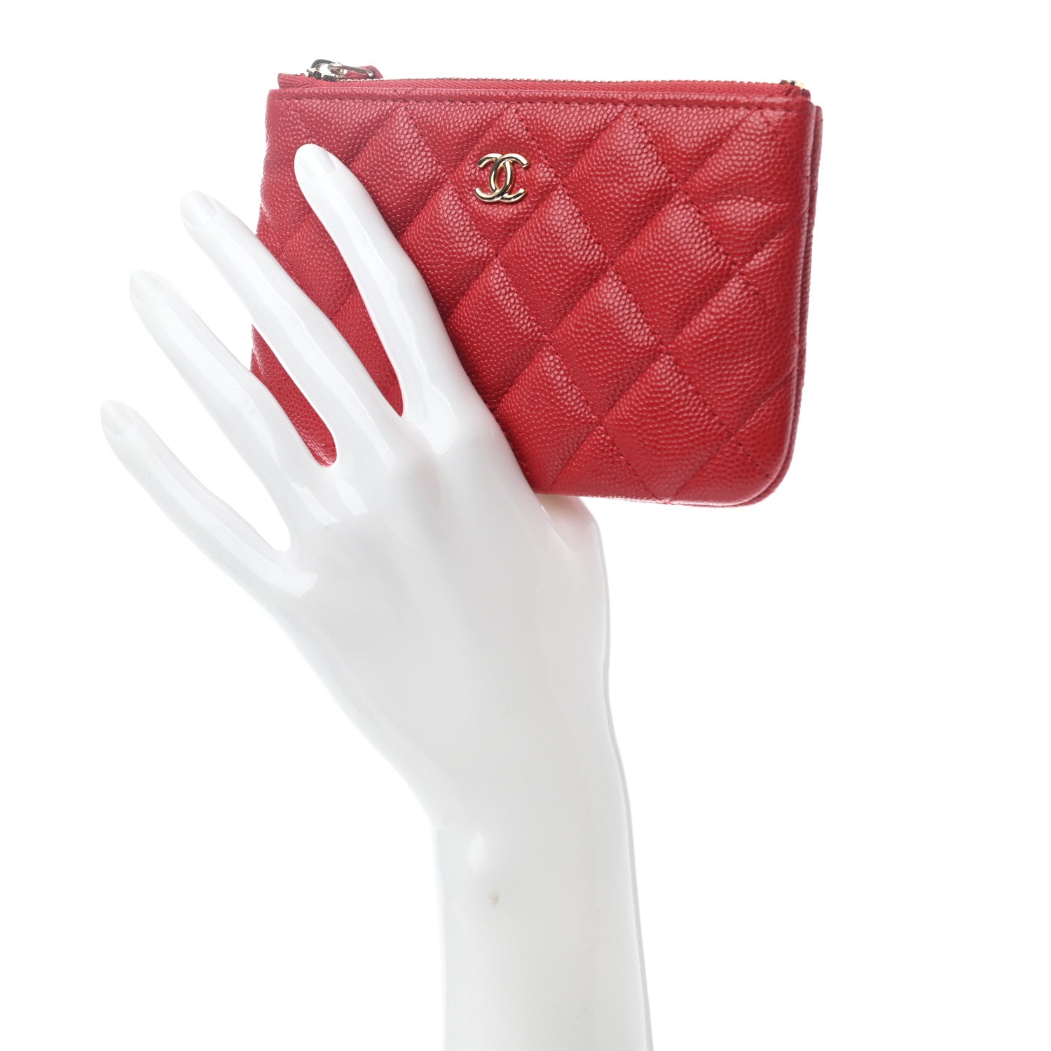 Chanel Caviar Quilted Small Cosmetic Case Red 2 of 7