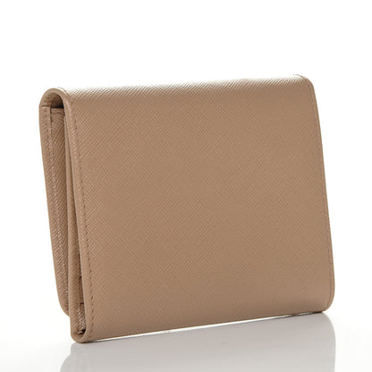 Prada Saffiano Metal Tri-Fold Compact Wallet Cammeo 3 of 7