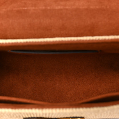 Louis Vuitton Calfskin Raffia Twist Shoulder Bag MM Caramel 5 of 8