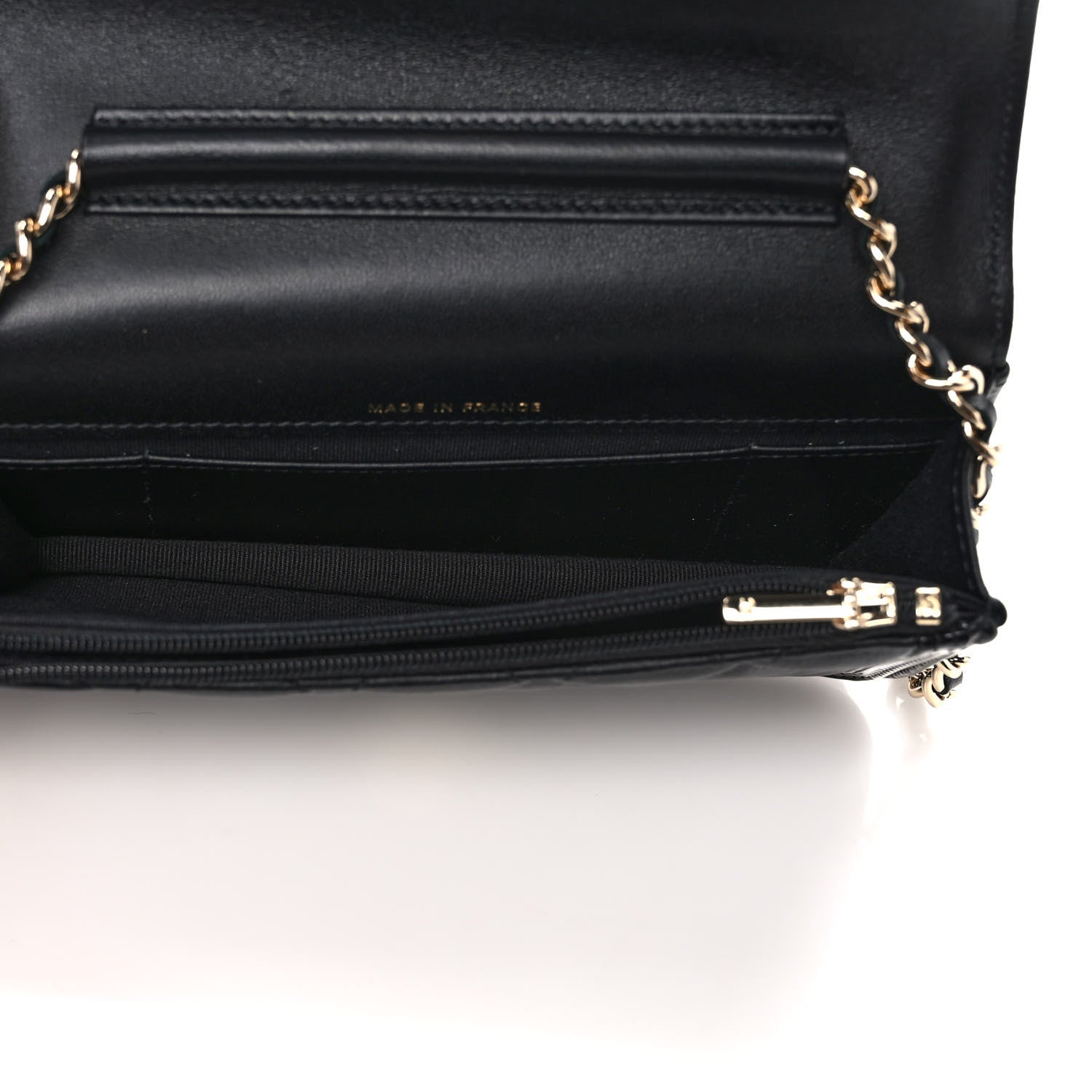 Chanel Lambskin Patent Calfskin Quilted Flap Phone Holder With Chain Black 4 of 8