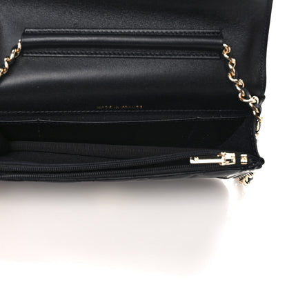 Chanel Lambskin Patent Calfskin Quilted Flap Phone Holder With Chain Black 4 of 8