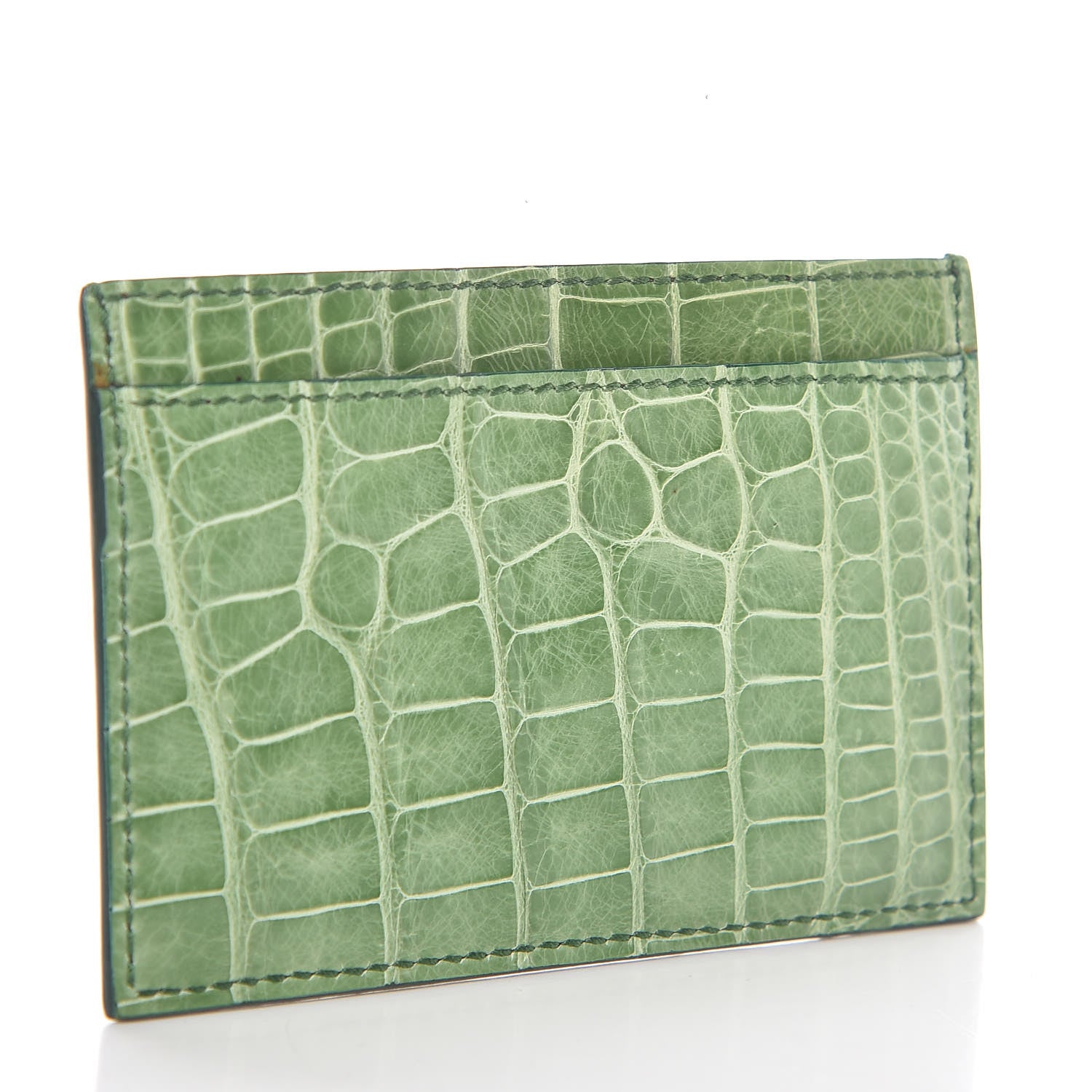 Gucci Crocodile Card Holder Vert 3 of 7