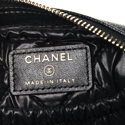 Chanel Caviar Quilted Small Curvy Pouch Cosmetic Case Black 6 of 9