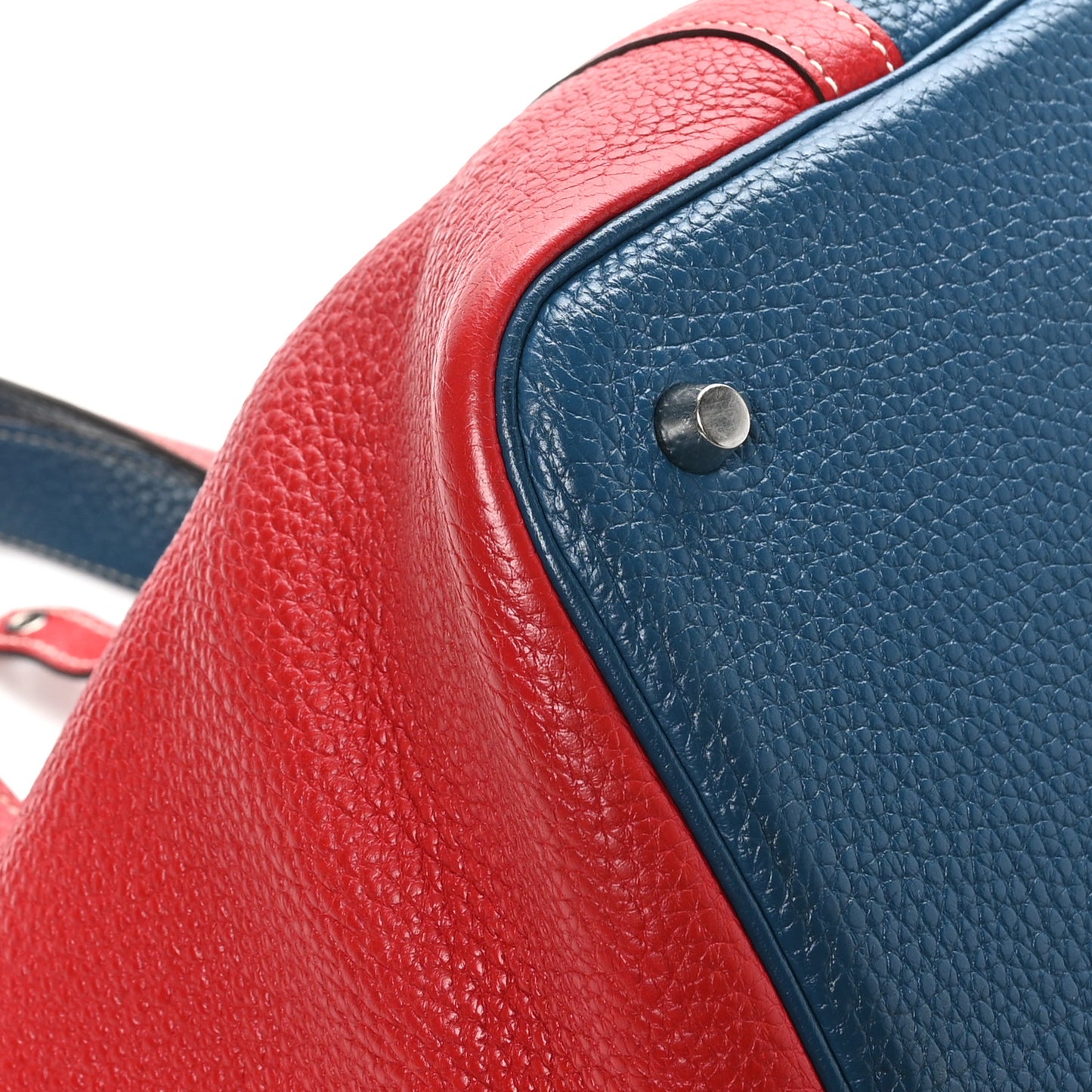 Taurillon Clemence Picotin Lock 22 MM Rouge Casaque Bleu Thalassa