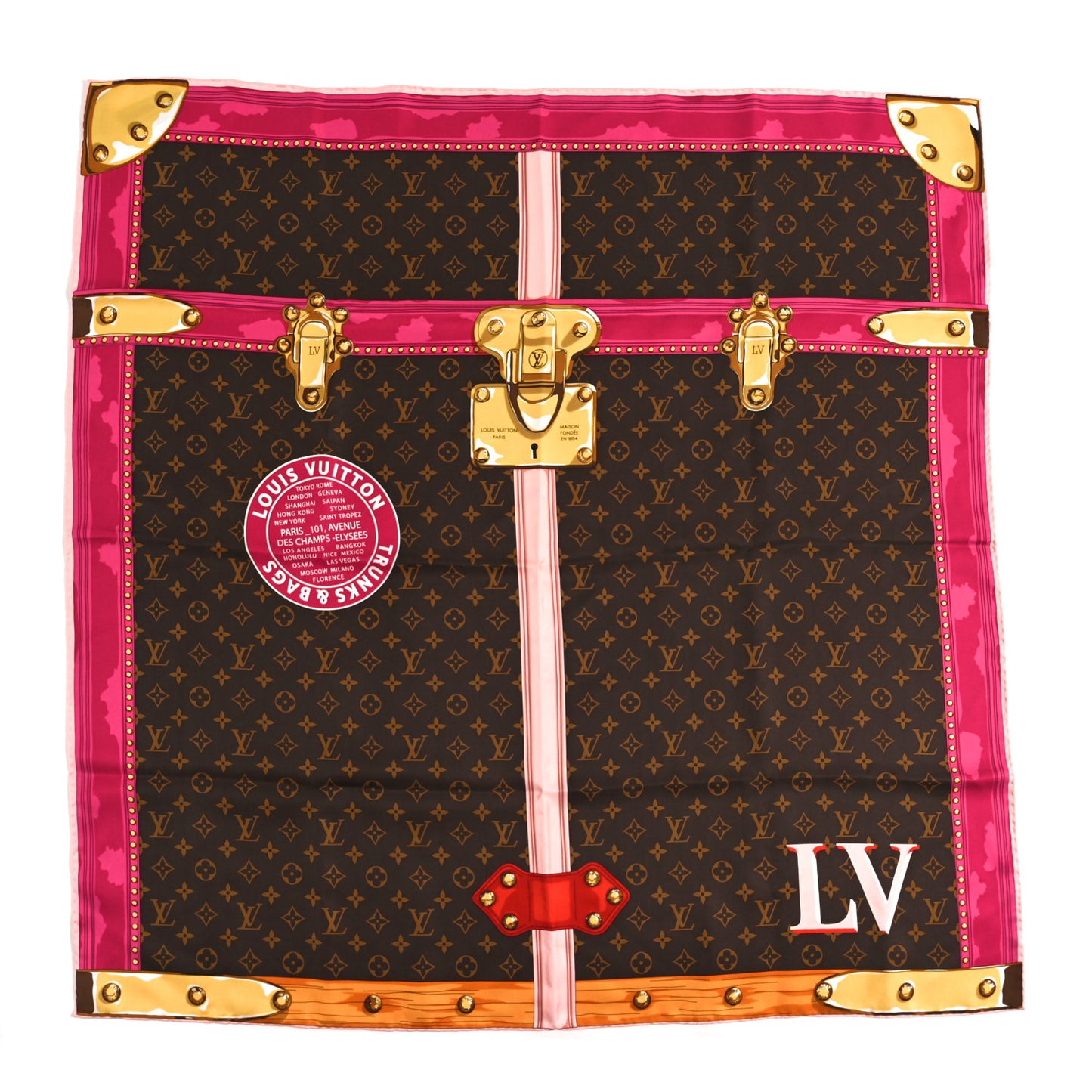 Silk Monogram Summer Trunks Square Scarf Brown