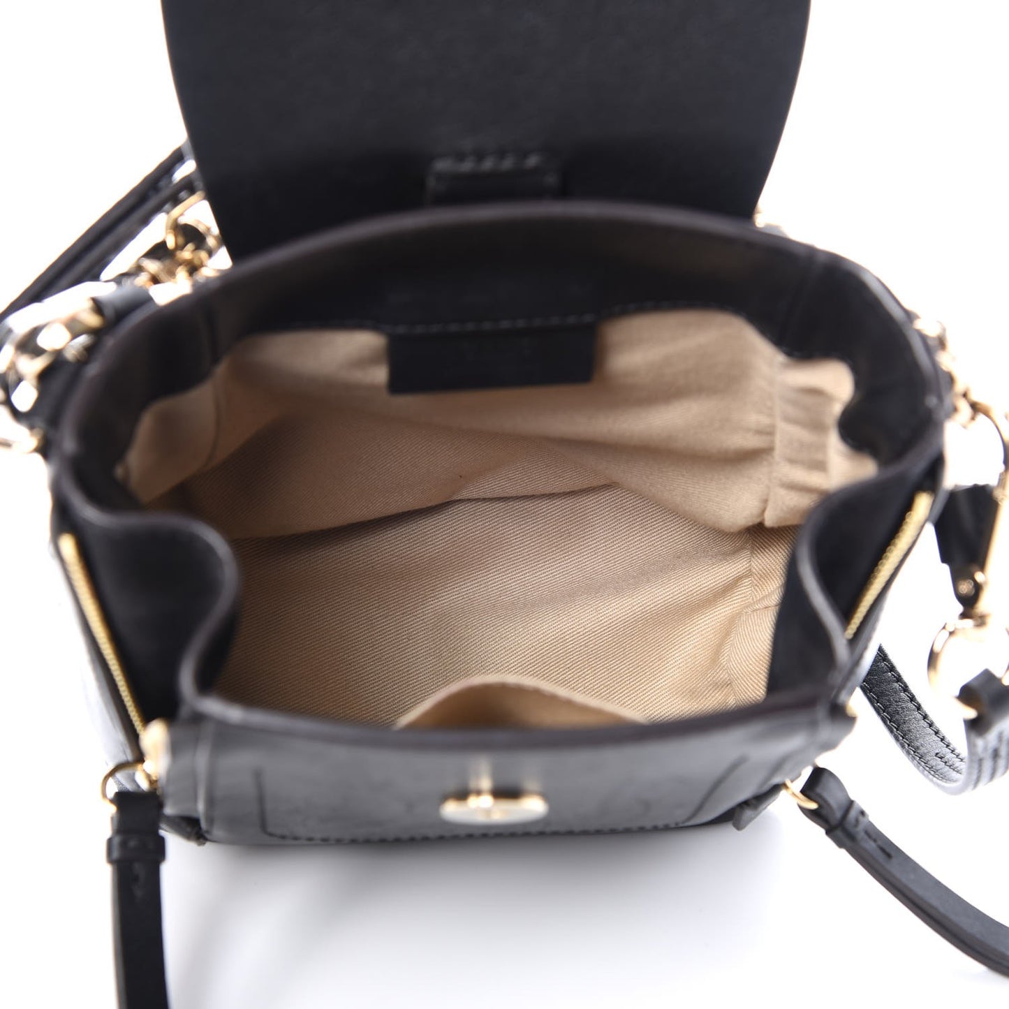Suede Calfskin Mini Faye Backpack Black