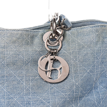 Christian Dior Denim Cannage Large Lady Dior Tote Blue 9 of 17