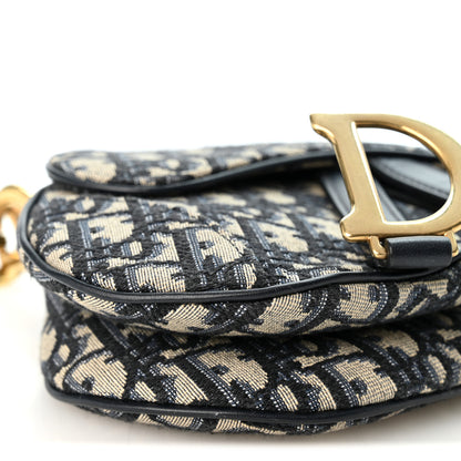 Christian Dior Oblique Mini Saddle Bag Blue 5 of 10