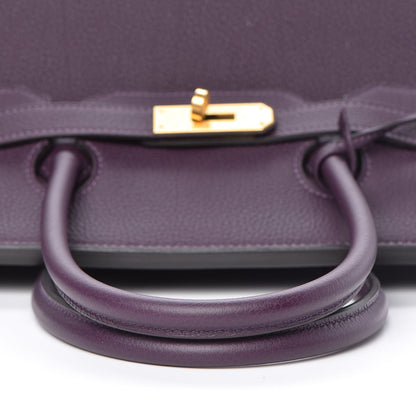 Hermes Togo Horseshoe Birkin 35 Raisin Bleu Electrique 10 of 30