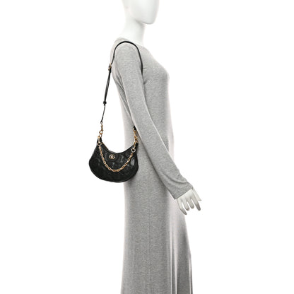 Gucci Calfskin GG Matelasse Mini Hobo Shoulder Bag Black 2 of 11