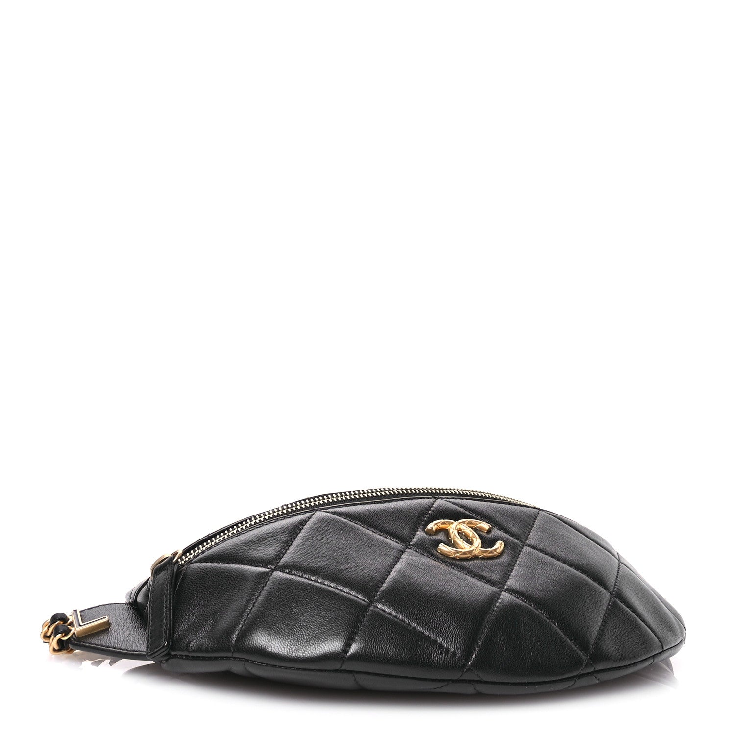 Chanel Lambskin Enamel Quilted Waist Bag Black 4 of 11