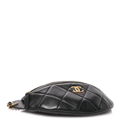 Chanel Lambskin Enamel Quilted Waist Bag Black 4 of 11