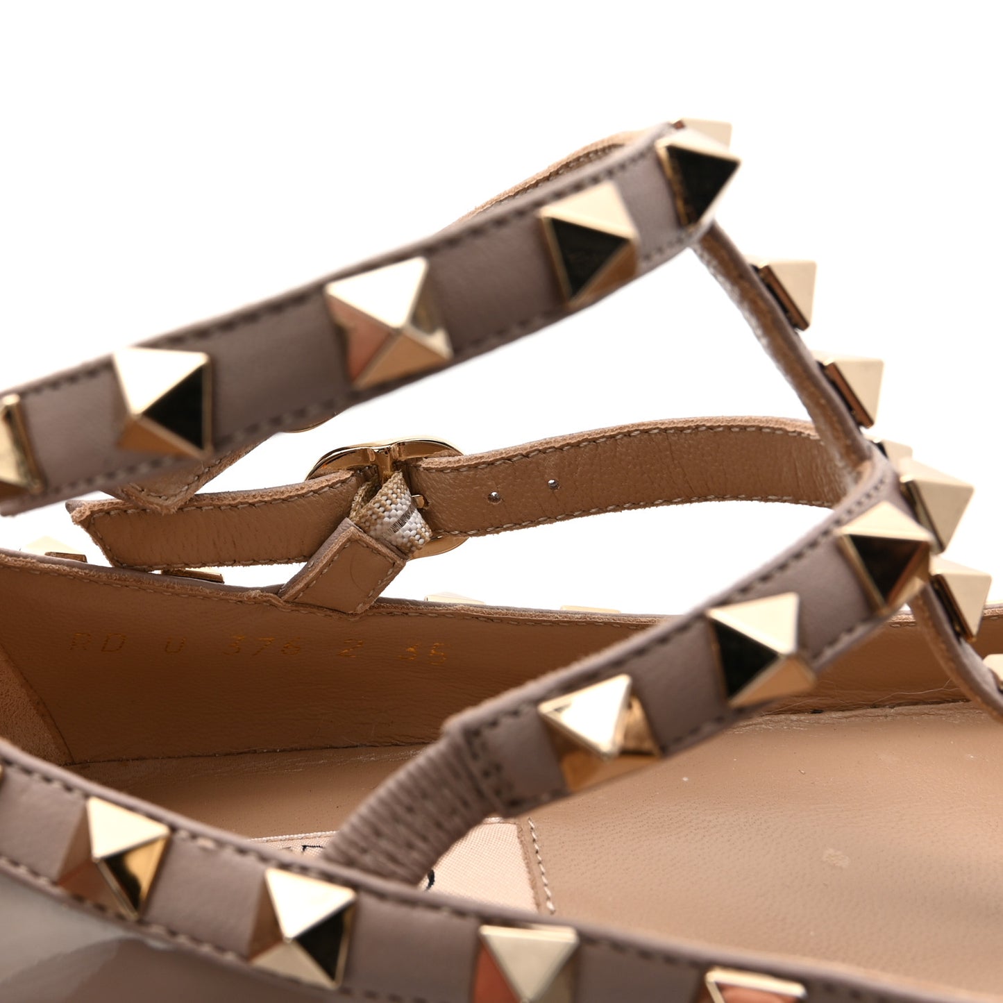 Patent Rockstud Cage Ballerina Flats 35 Poudre