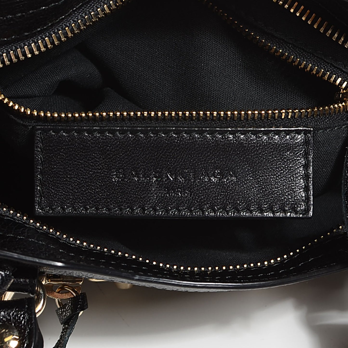 Chevre Gold Metallic Edge Hardware Mini City Black