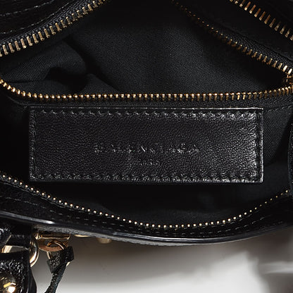 Balenciaga Chevre Gold Metallic Edge Hardware Mini City Black 5 of 12