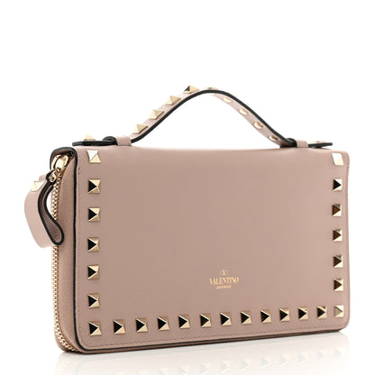 Valentino Garavani Vitello Rockstud Top Handle Travel Wallet Poudre 3 of 8