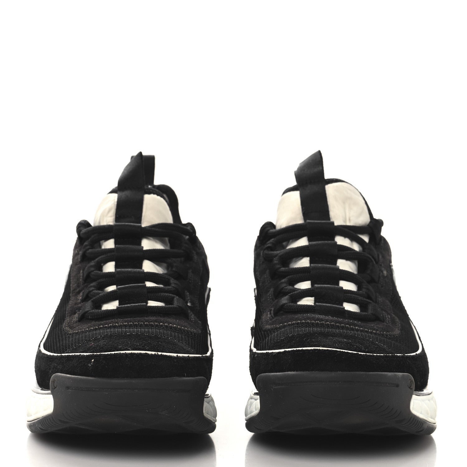 Chanel Velvet Calfskin Mixed Fibers CC Sneakers 40 Black 3 of 11