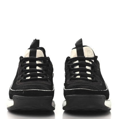 Chanel Velvet Calfskin Mixed Fibers CC Sneakers 40 Black 3 of 11
