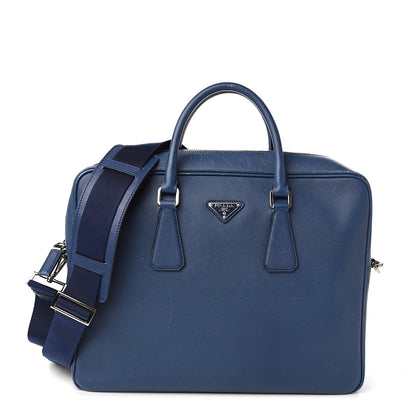Prada Saffiano Travel Briefcase Bluette 1 of 18