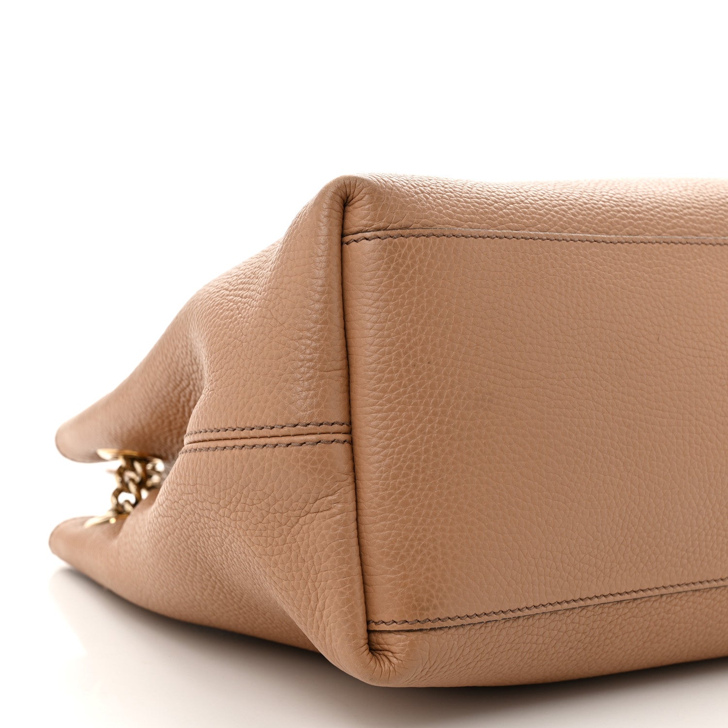 Gucci Pebbled Calfskin Medium Soho Chain Shoulder Bag Camelia 9 of 11