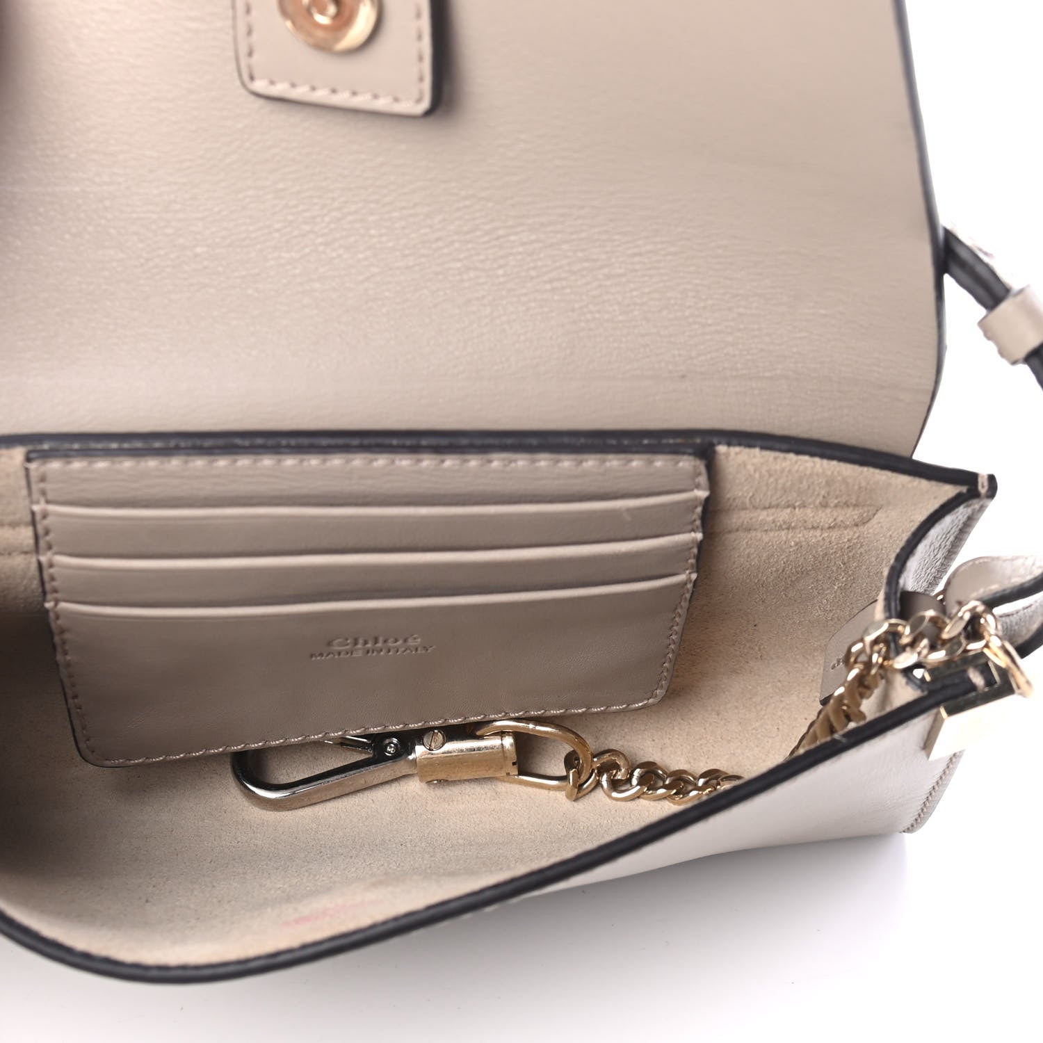 Chloe Suede Calfskin Mini Faye Shoulder Bag Motty Grey 4 of 4