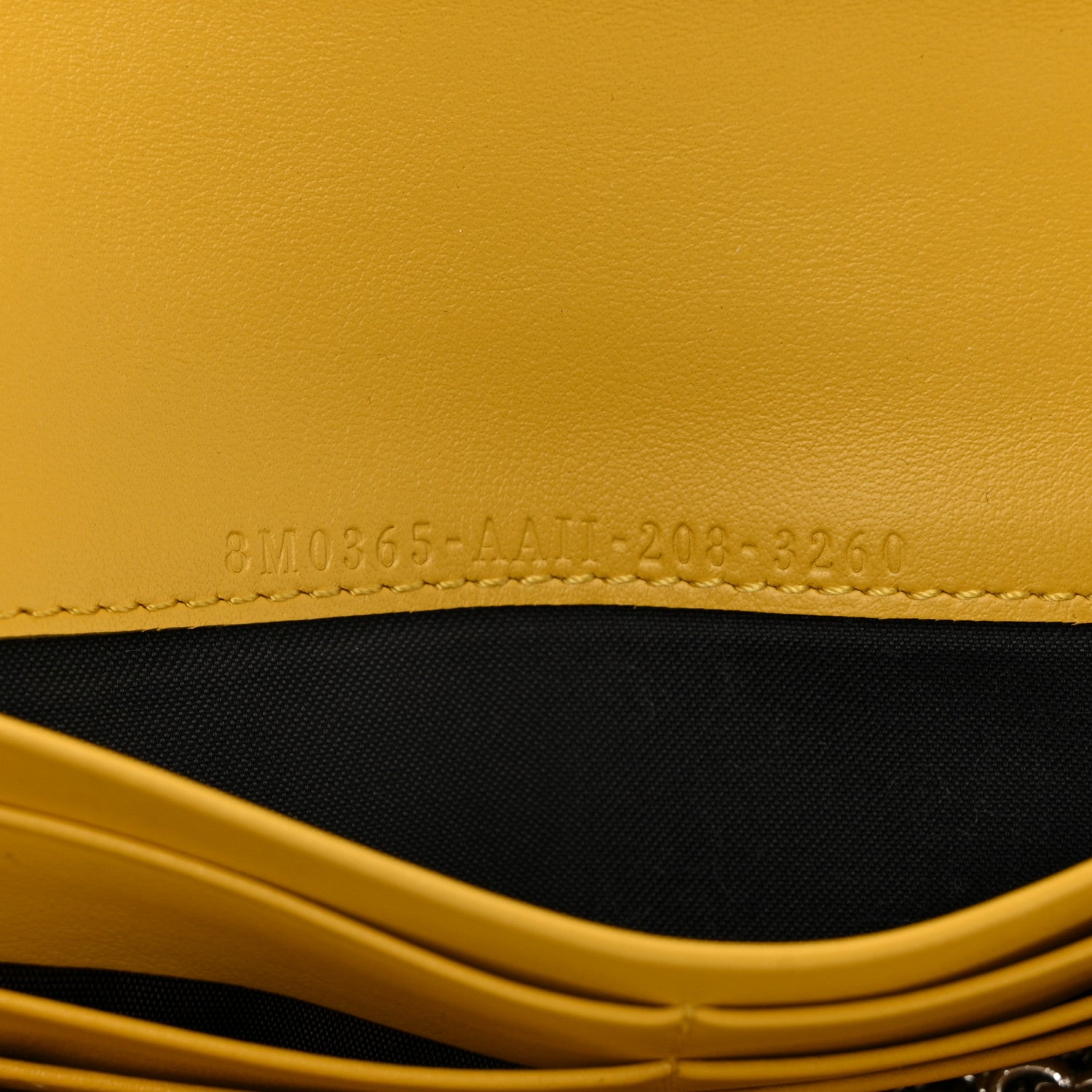 Fendi Vitello Cruise F is Fendi Bi-Color FF 1974 Embossed Continental Envelope Wallet On Chain Maya Yellow 7 of 12