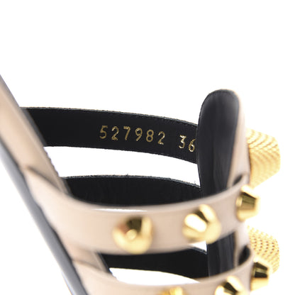 Balenciaga Agneau Lambskin Giant Gold Stud Sandals 36 Beige 9 of 10