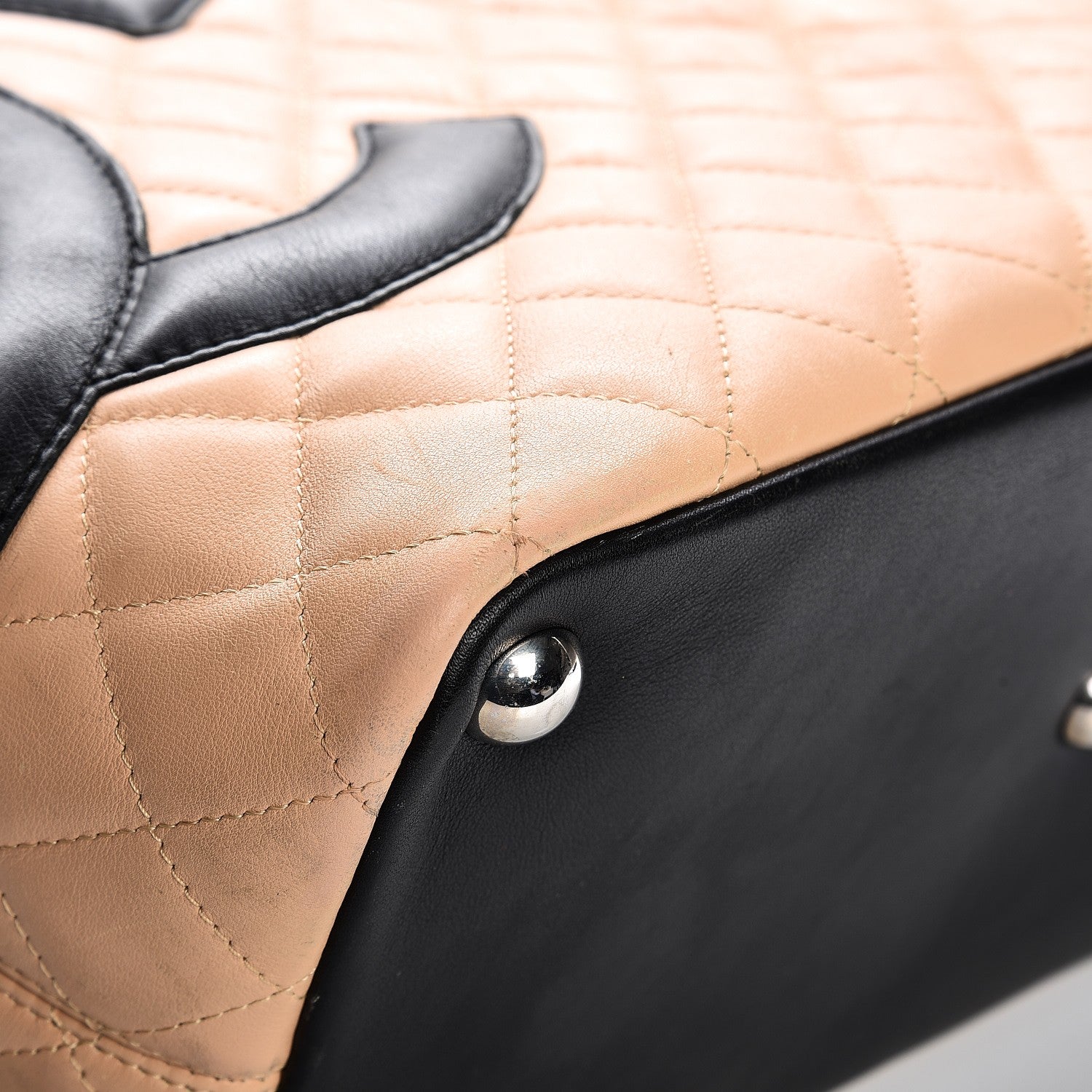 Chanel Calfskin Quilted Large Cambon Tote Beige Black 11 of 14