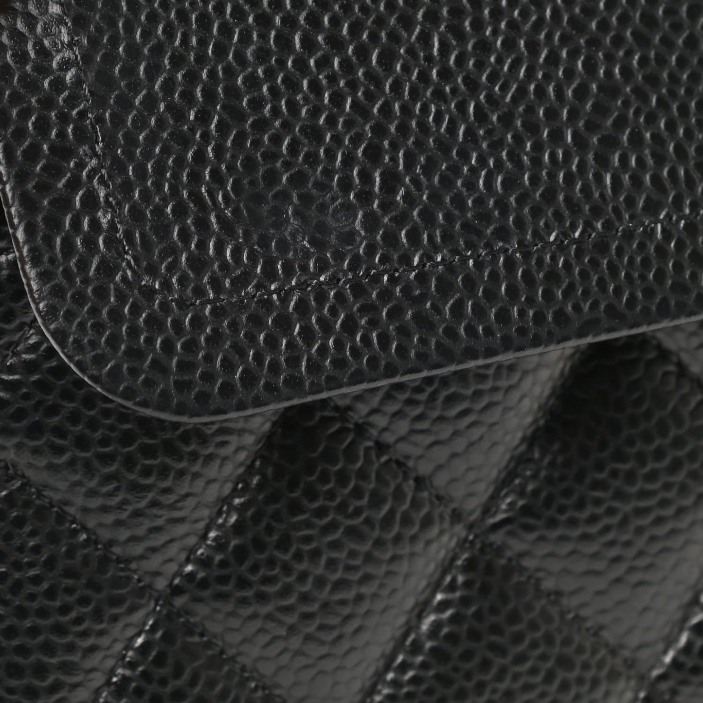 Caviar Quilted Small Double Flap Black