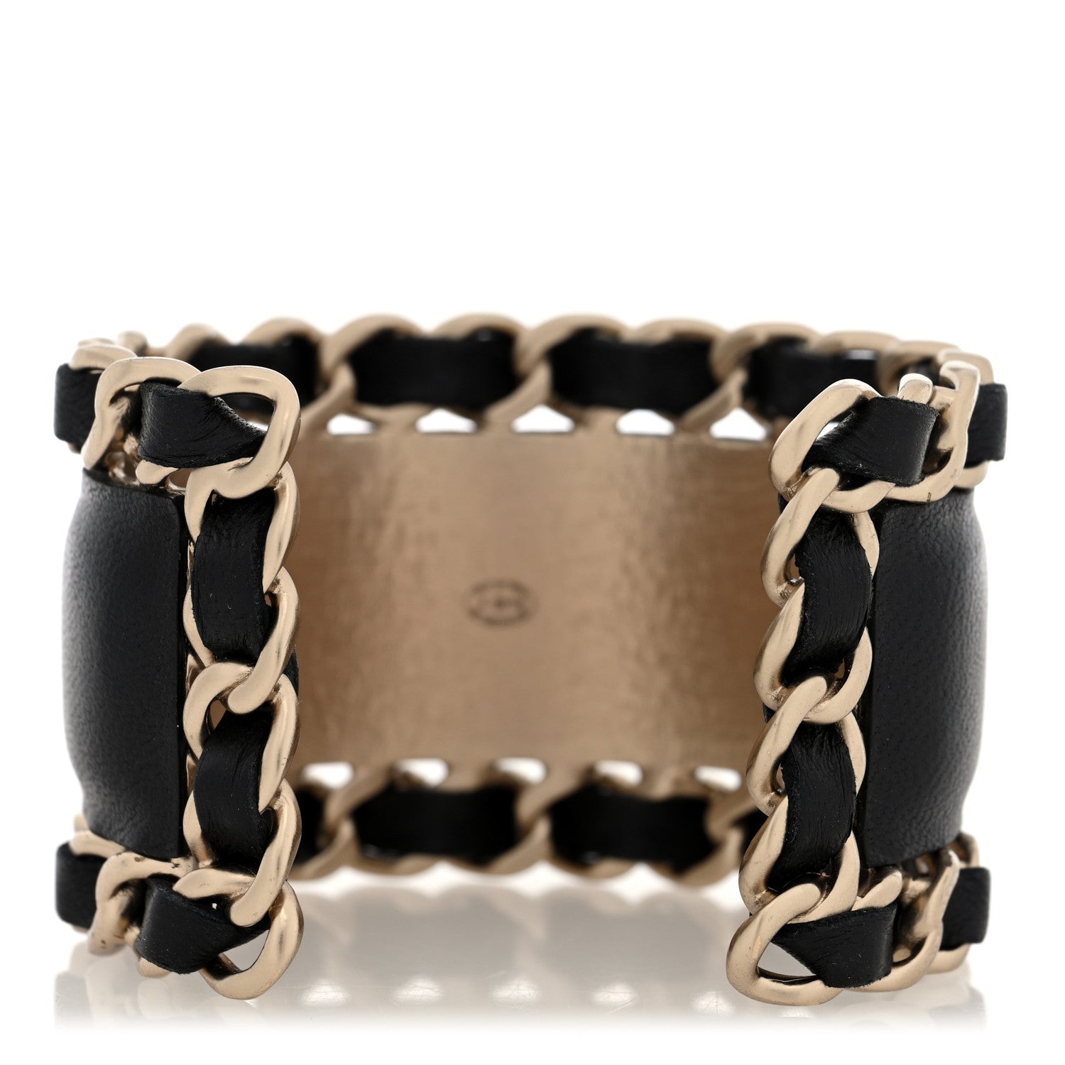 Chanel Lambskin Chain CC Cuff S Black Gold 3 of 4