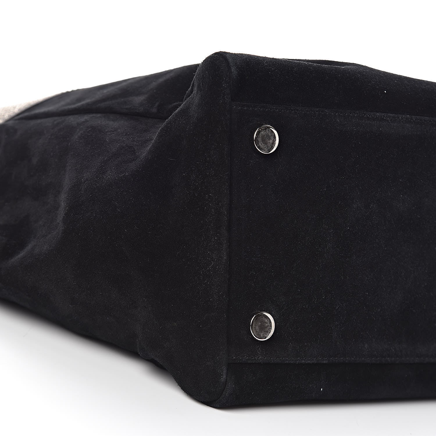 Saint Laurent Calfskin Suede Studded Reversible East West Shopping Tote Black 13 of 15