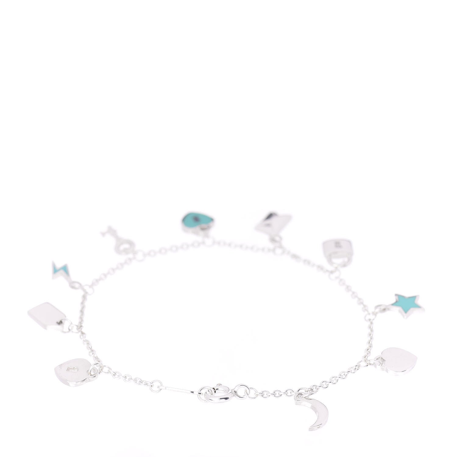 Tiffany Sterling Silver Enamel Love Notes Charm Bracelet Blue 3 of 4