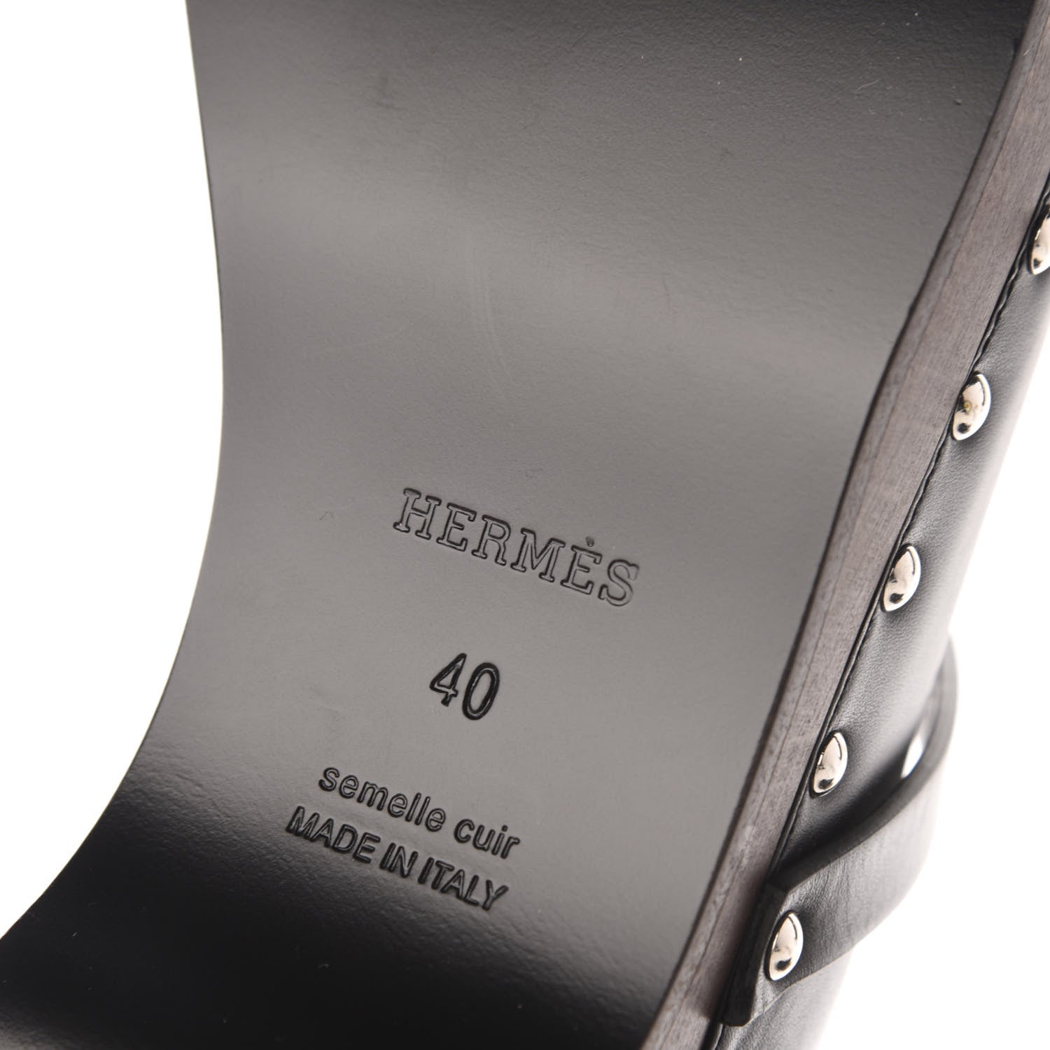 Hermes Calfskin Carlotta Mules 40 Black 7 of 8