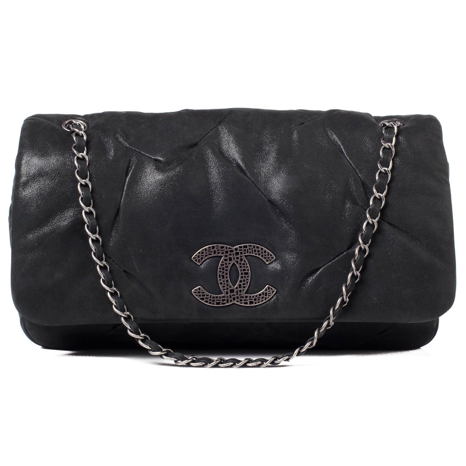 Chanel Iridescent Calfskin Glint Flap Black 1 of 10