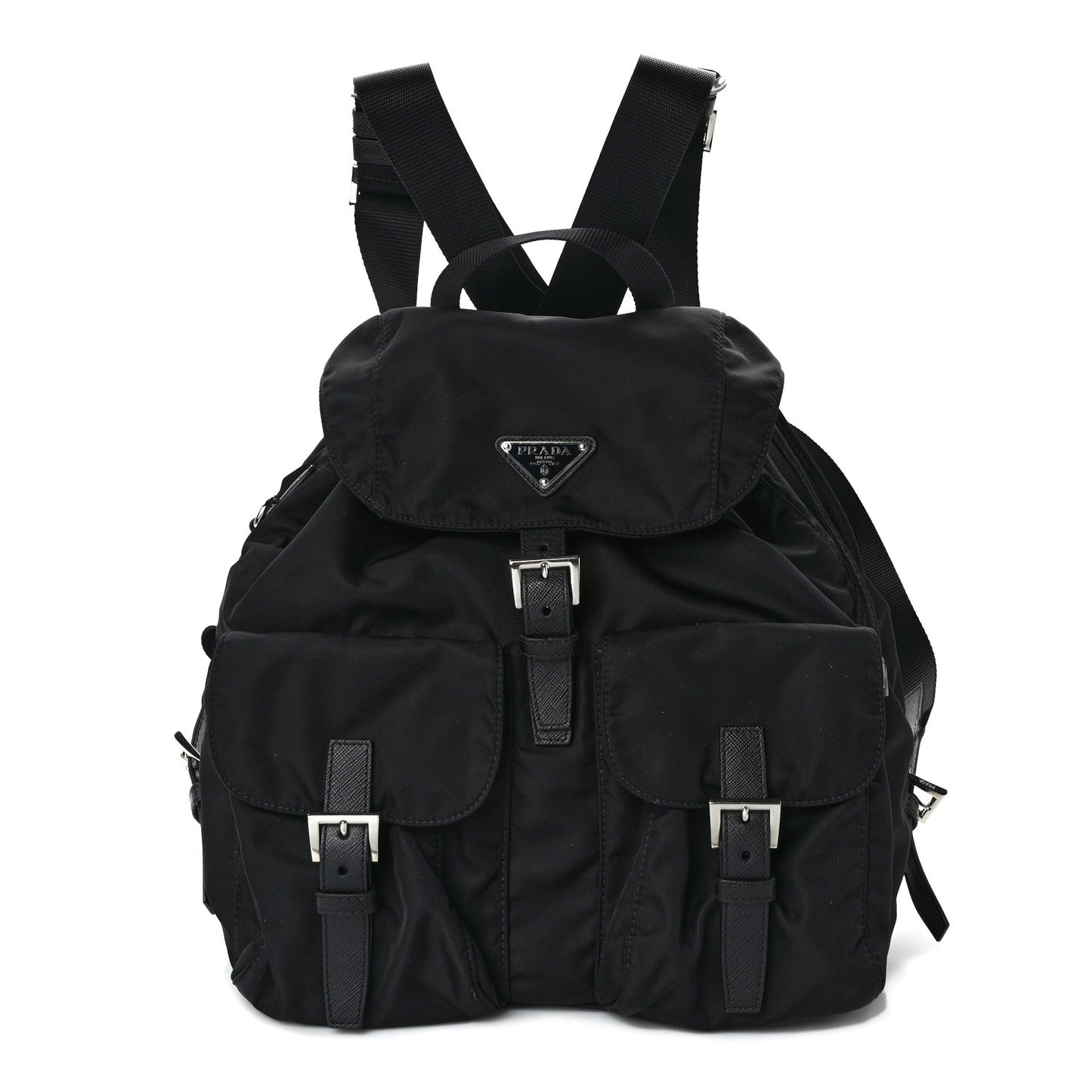 Re-Nylon Saffiano Medium Backpack Black