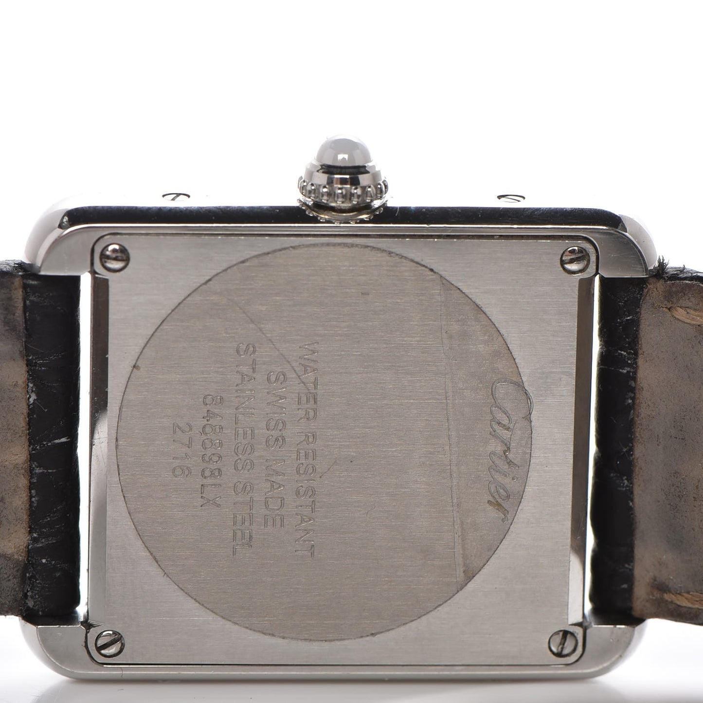 Stainless Steel Alligator 24mm Tank Solo Logo Quartz Watch
