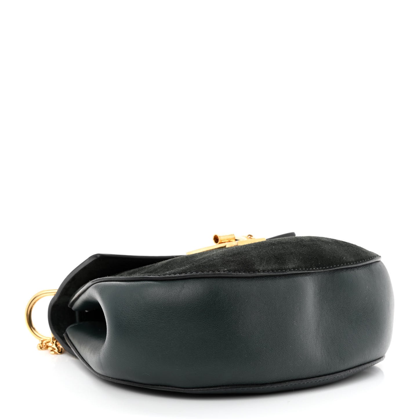 Suede Smooth Calfskin Drew Shoulder Bag Intense Green