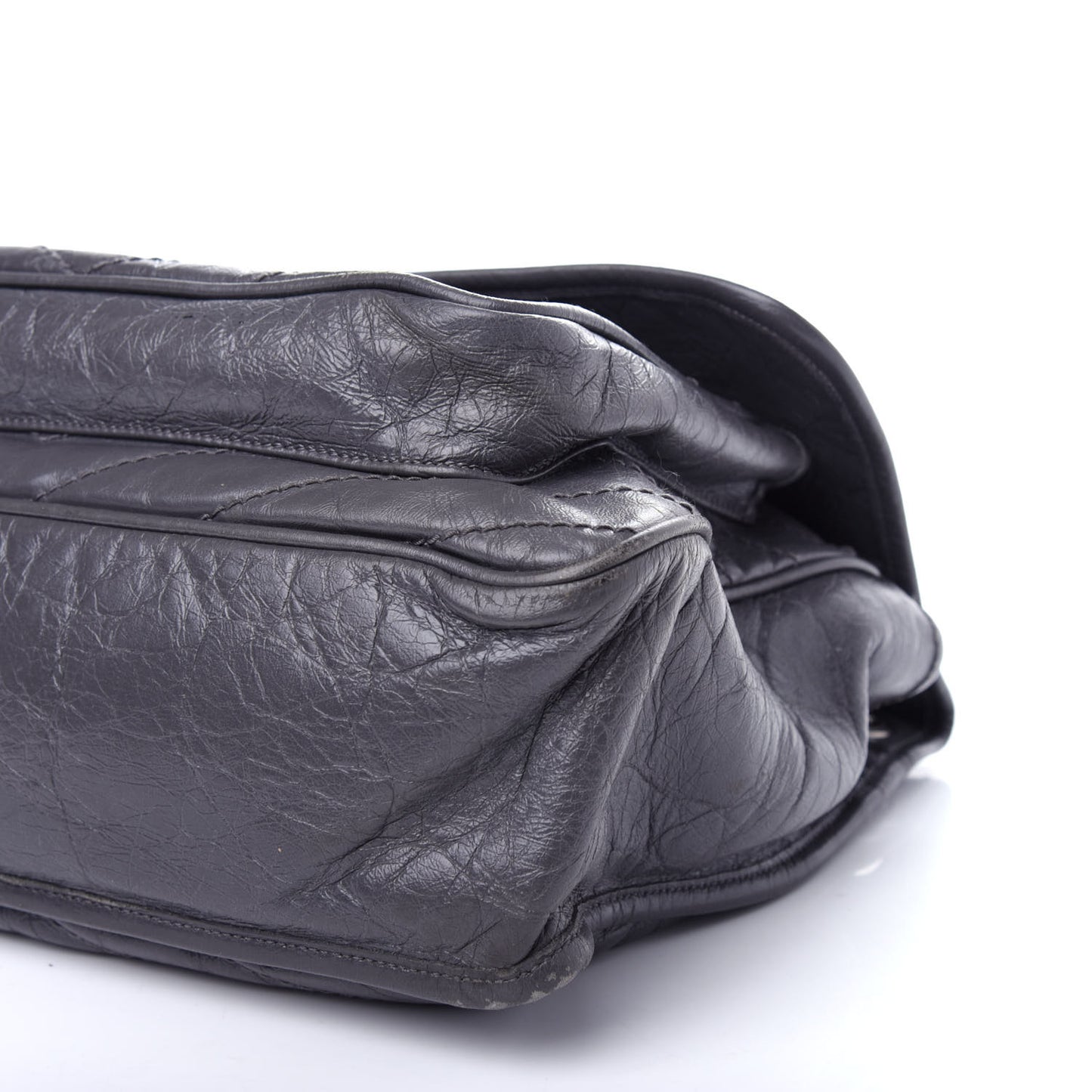 Crinkled Calfskin Matelasse Monogram Large Niki Chain Satchel Storm