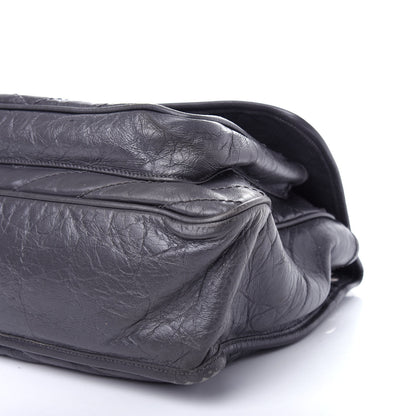 Saint Laurent Crinkled Calfskin Matelasse Monogram Large Niki Chain Satchel Storm 9 of 10