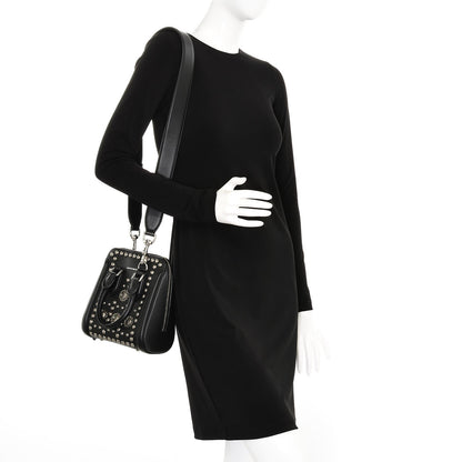 Alexander McQueen Calfskin Studded Crystal Embellished Small Heroine Black 2 of 7