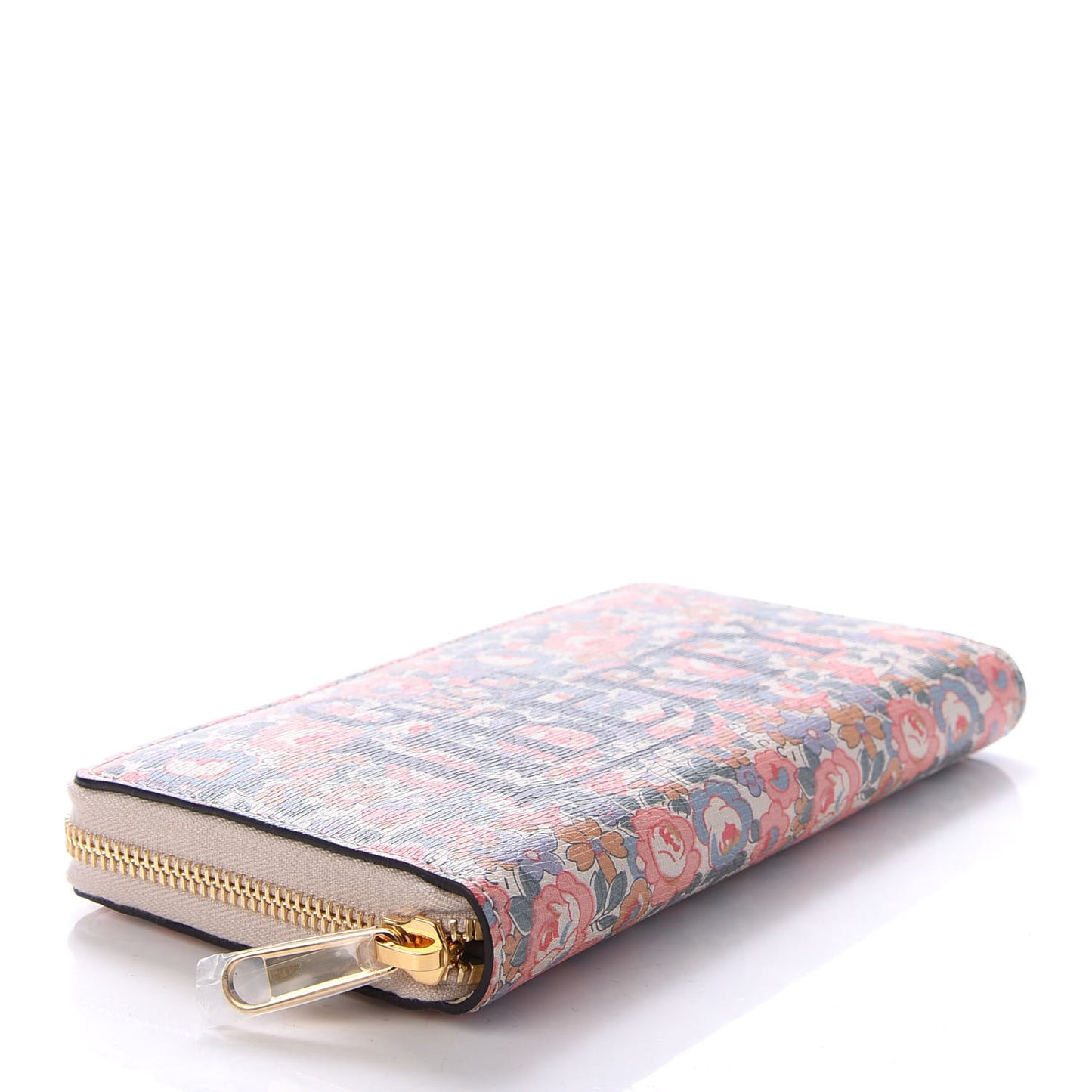 X LIBERTY OF LONDON Calfskin Infinity Abbey Zip Around Wallet Perfect Pink Ivory